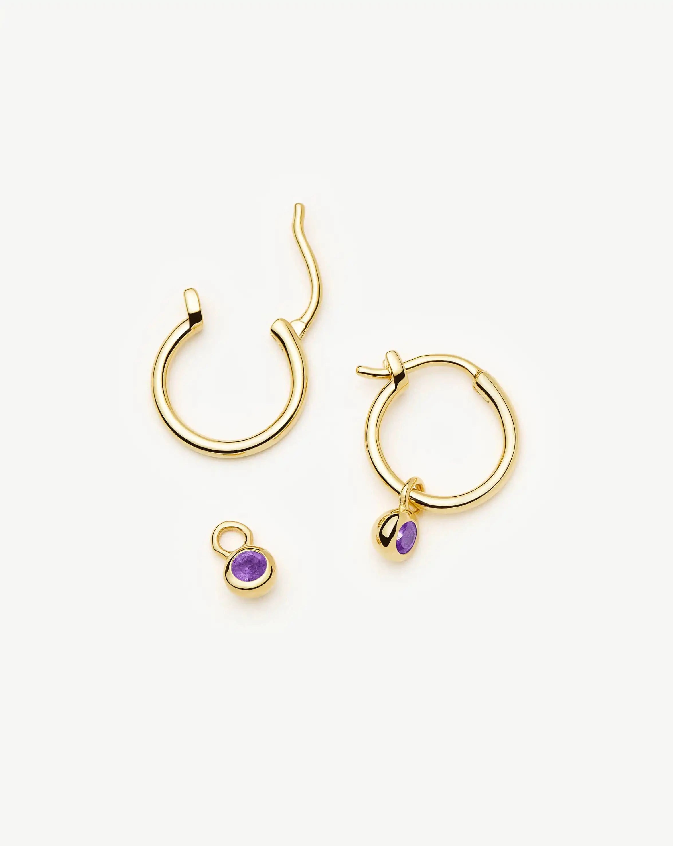 Missoma February Birthstone korvakorut ametisti kulta