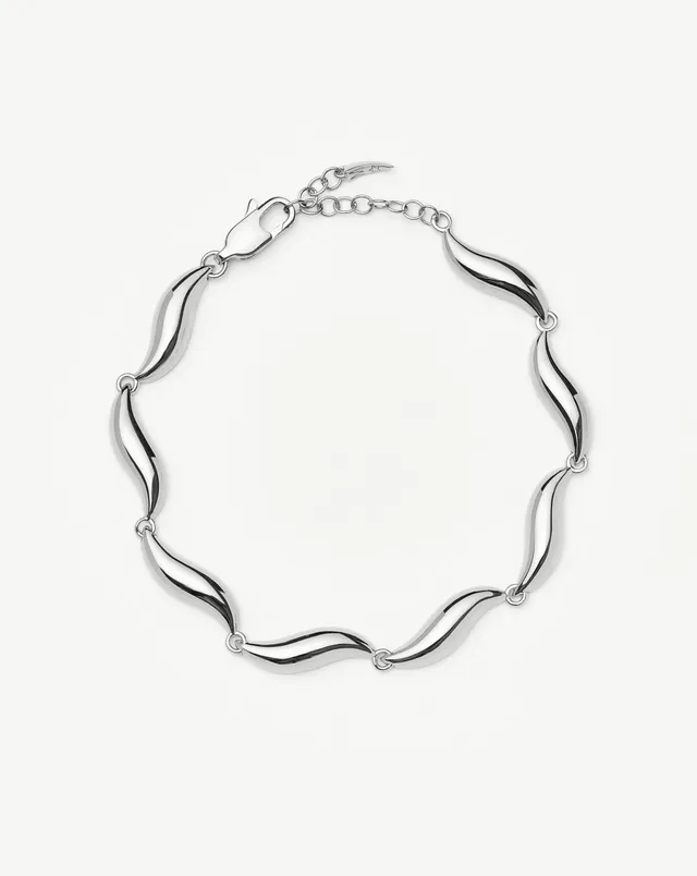 Missoma Savi Signature Link rannekoru hopeoitu 18,5 cm