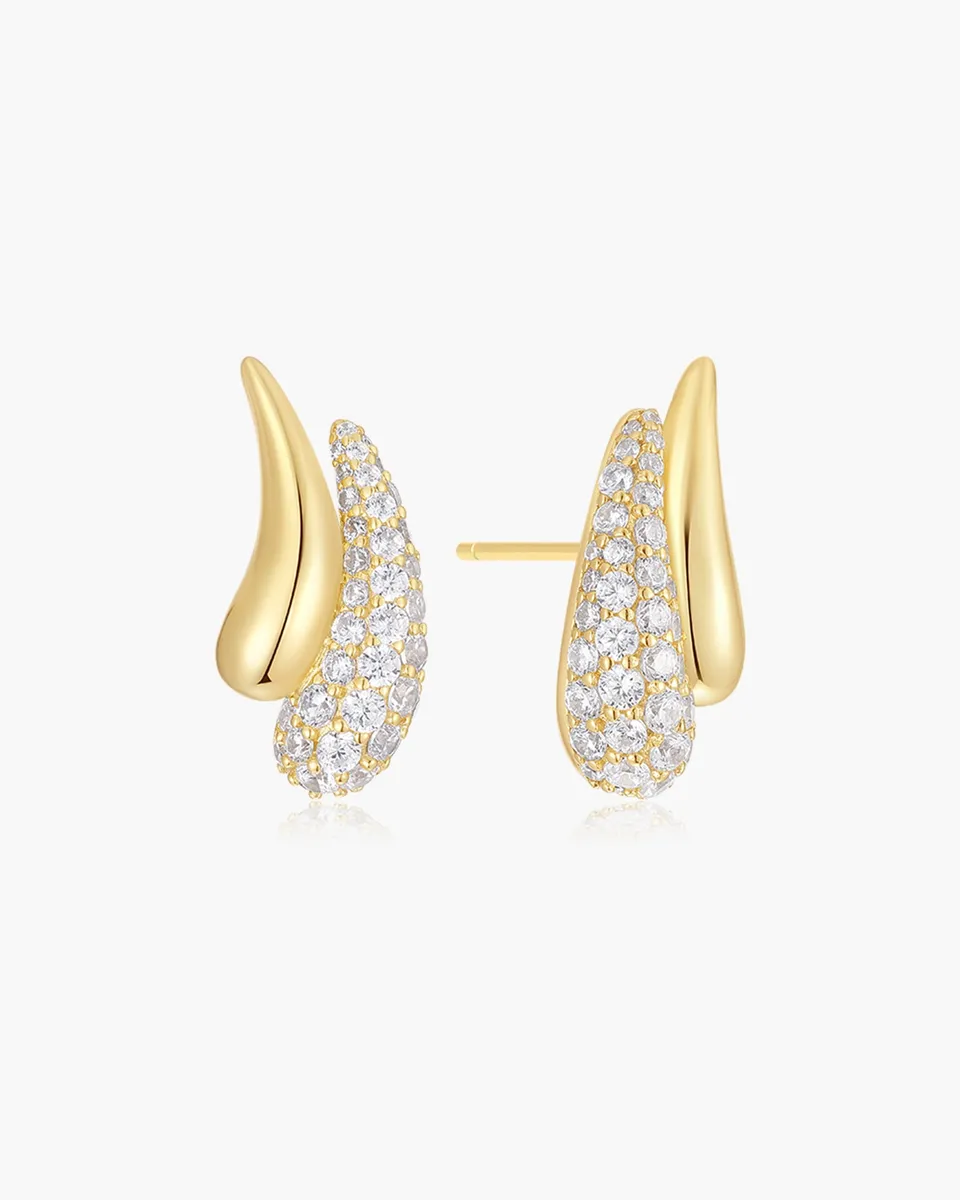 Ania Haie Fluid Light Teardrop Duet nappikorvakorut kulta