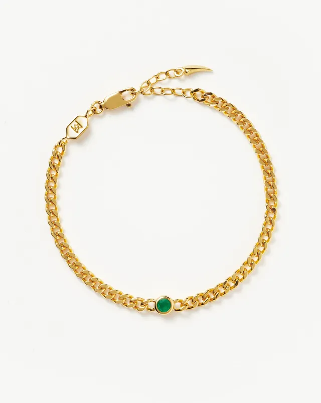 Missoma May Birthstone rannekoru green onyx S/M 18,5 cm
