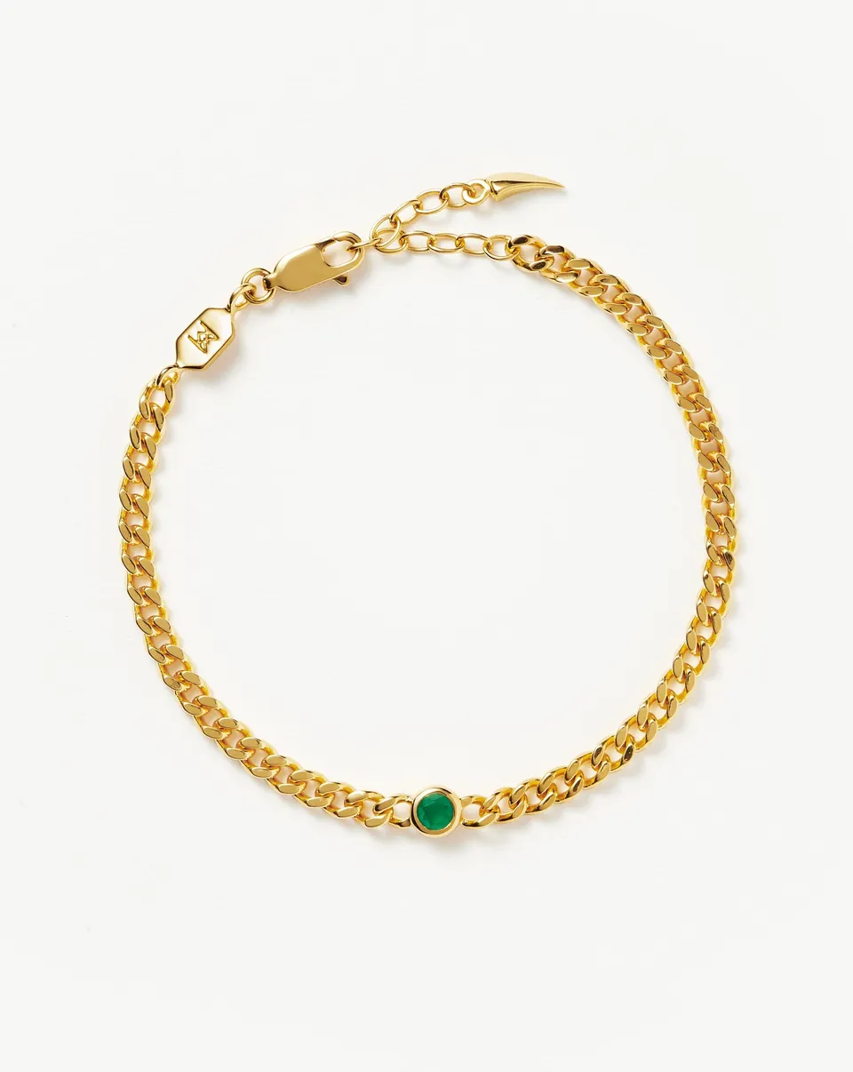 Missoma May Birthstone rannekoru green onyx S/M 18,5 cm
