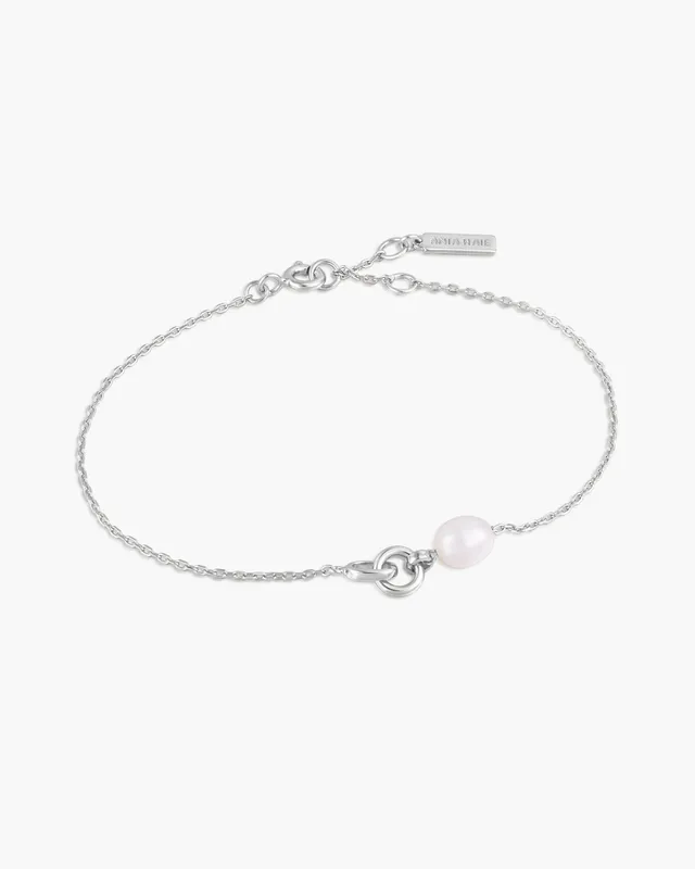 Ania Haie Pearl Power Link rannekoru hopea helmi