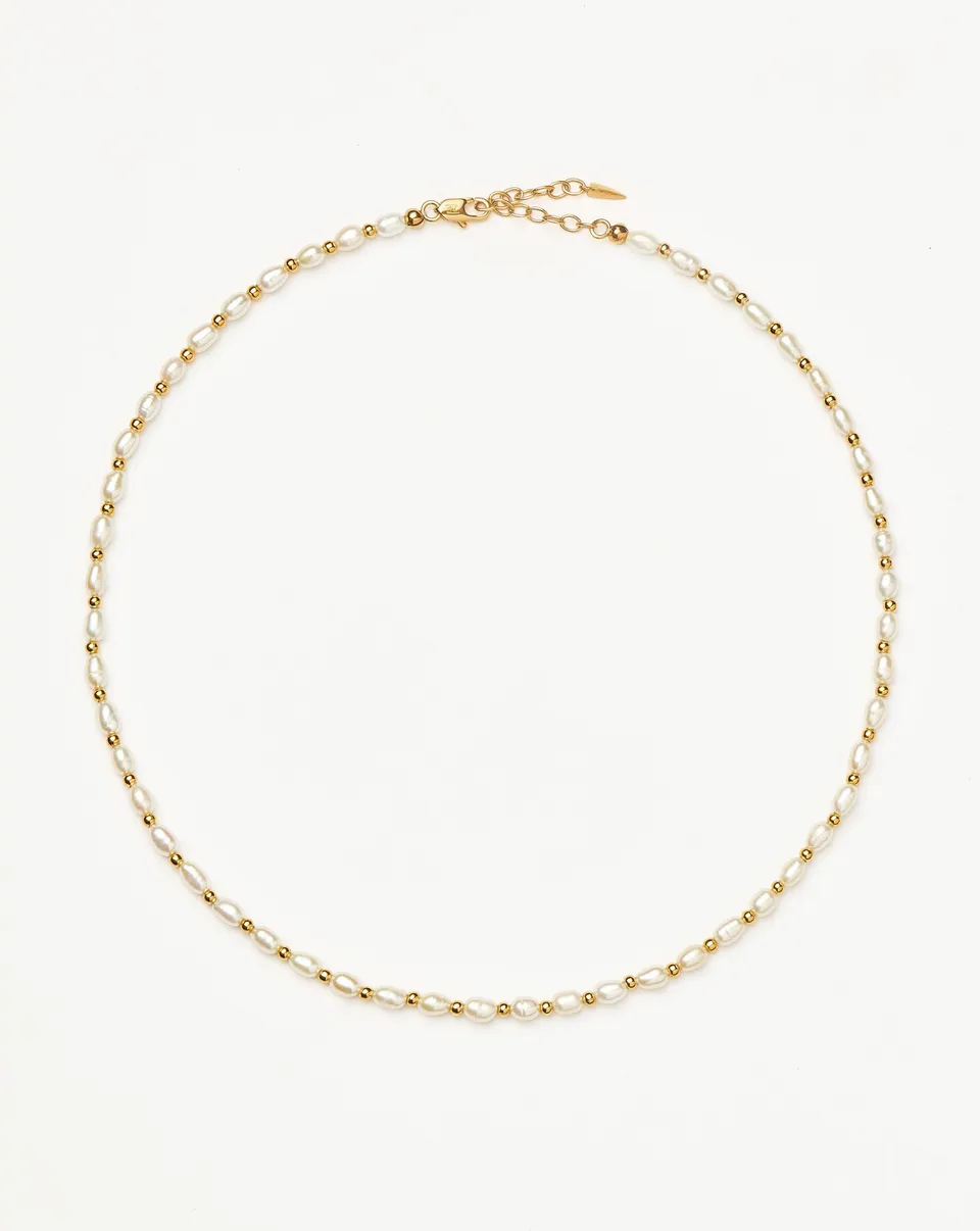 Missoma Seed Pearl choker helmikaulakoru kulta 42 cm