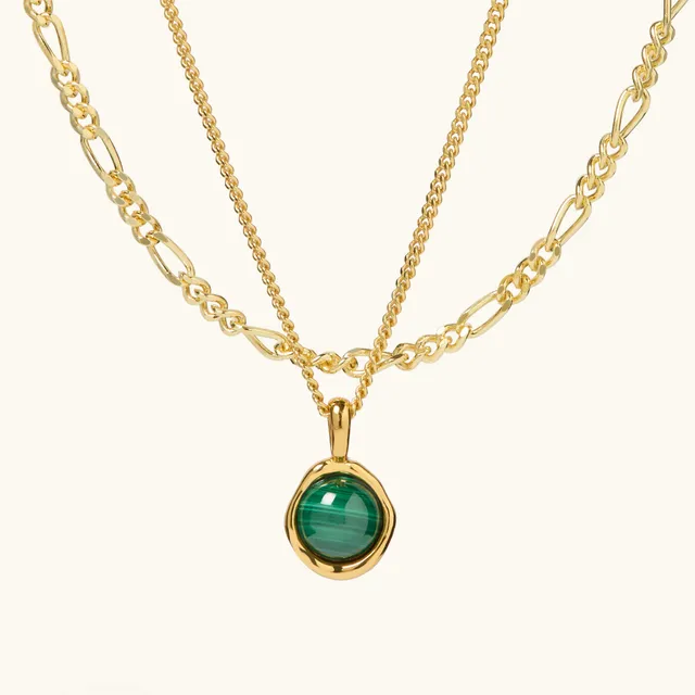 Muru Tiny Malachite kaulakorusetti kulta malakiitti