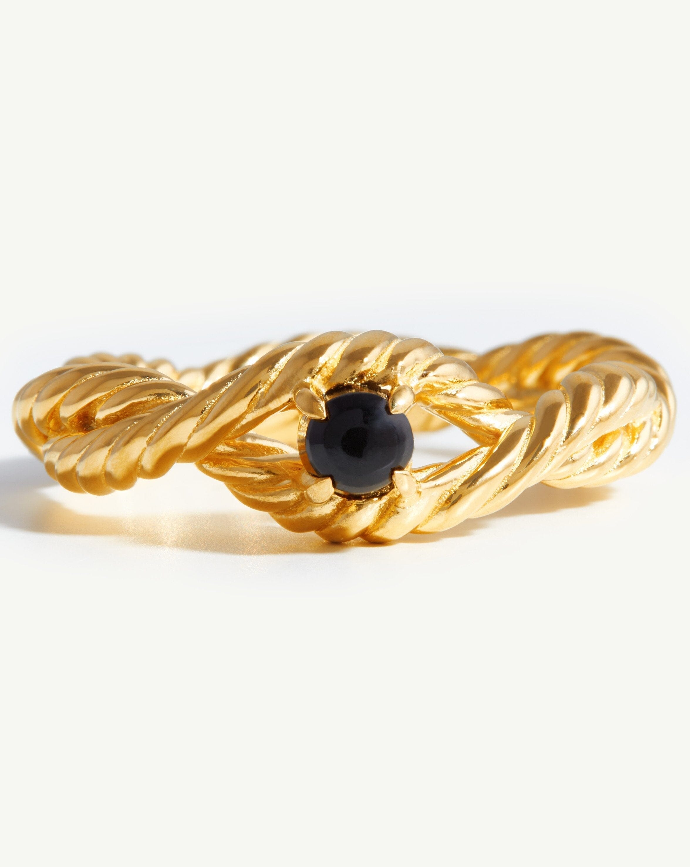 Missoma Marina Double Rope sormus kulta onyx