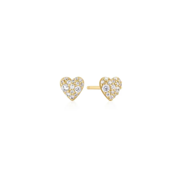 Ania Haie Starlit Drops Pavé Heart korvakorut kulta