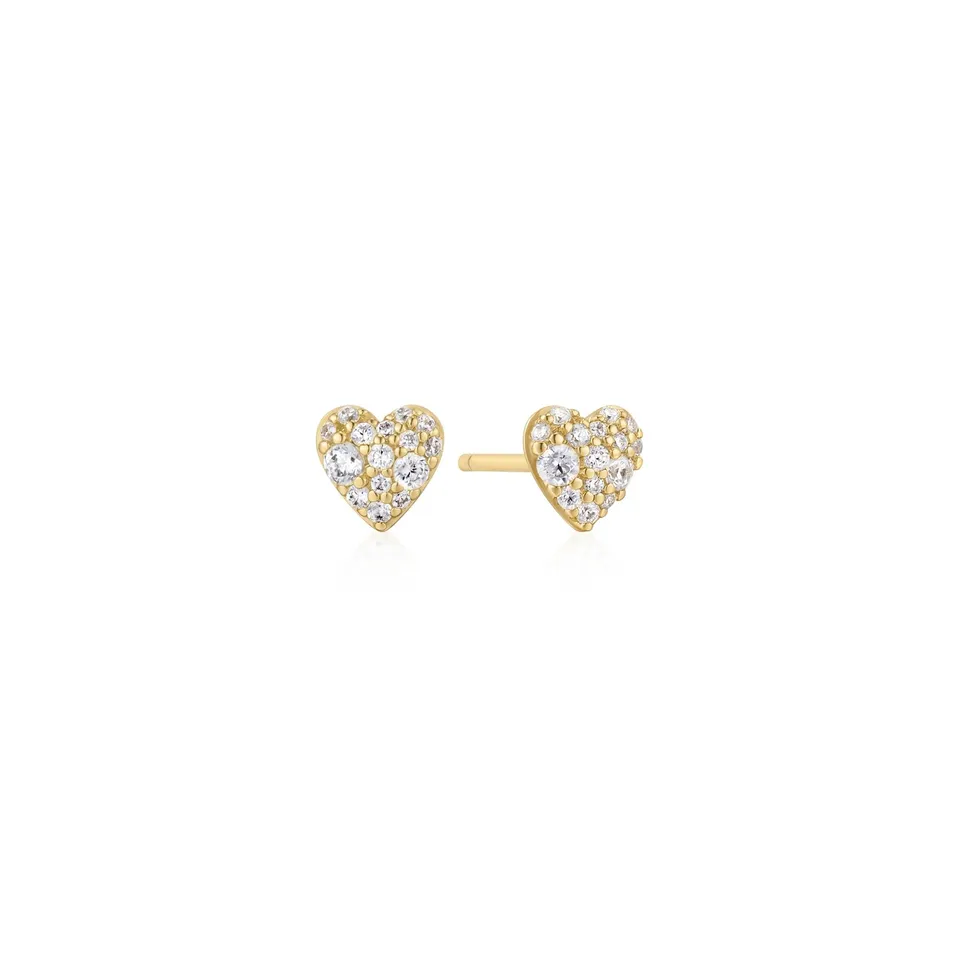 Ania Haie Starlit Drops Pavé Heart korvakorut kulta