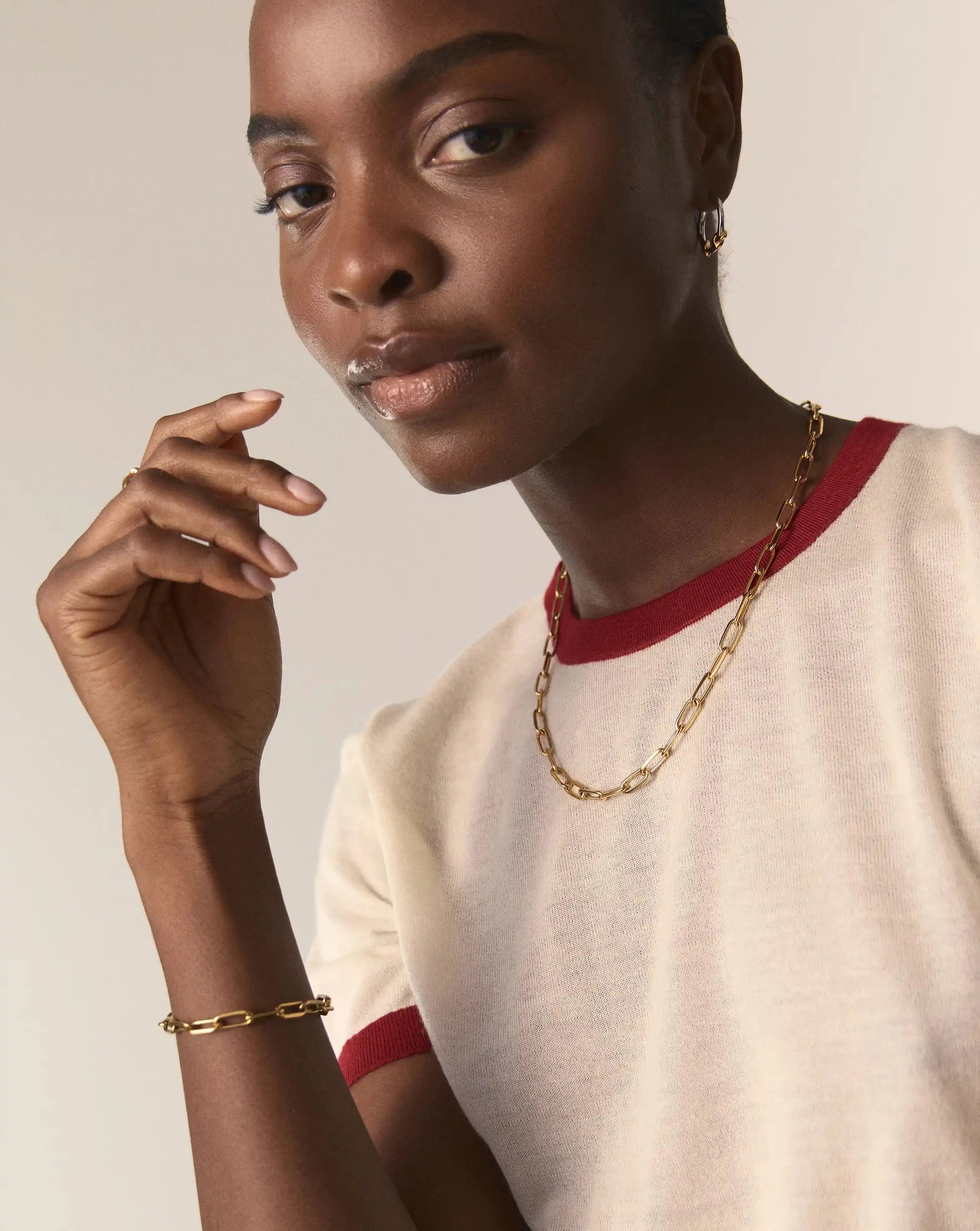Missoma The Chunky Chain Set korusetti kulta paperclip
