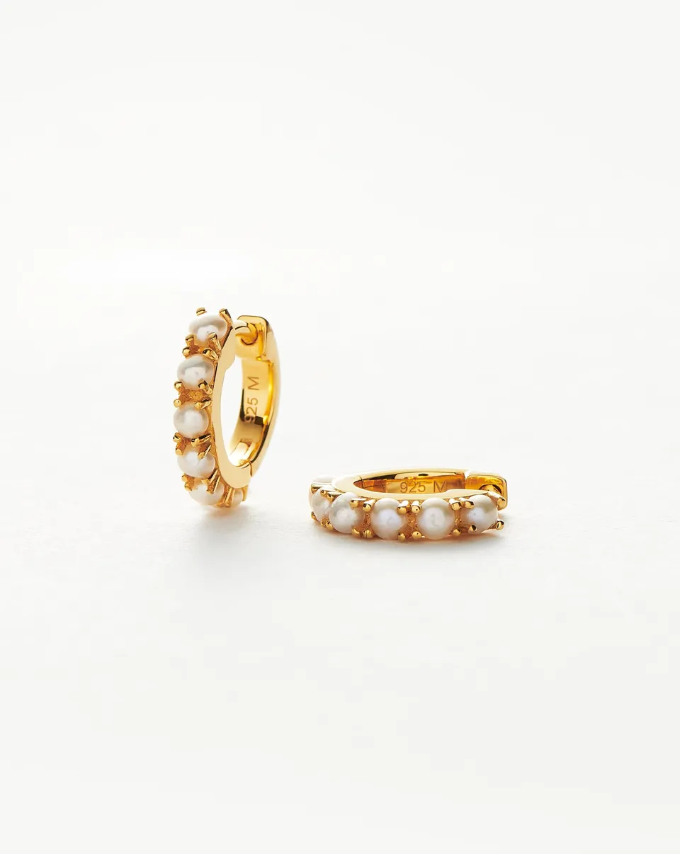 MISSOMA Gemstone Huggies korvakorut kullattu helmi