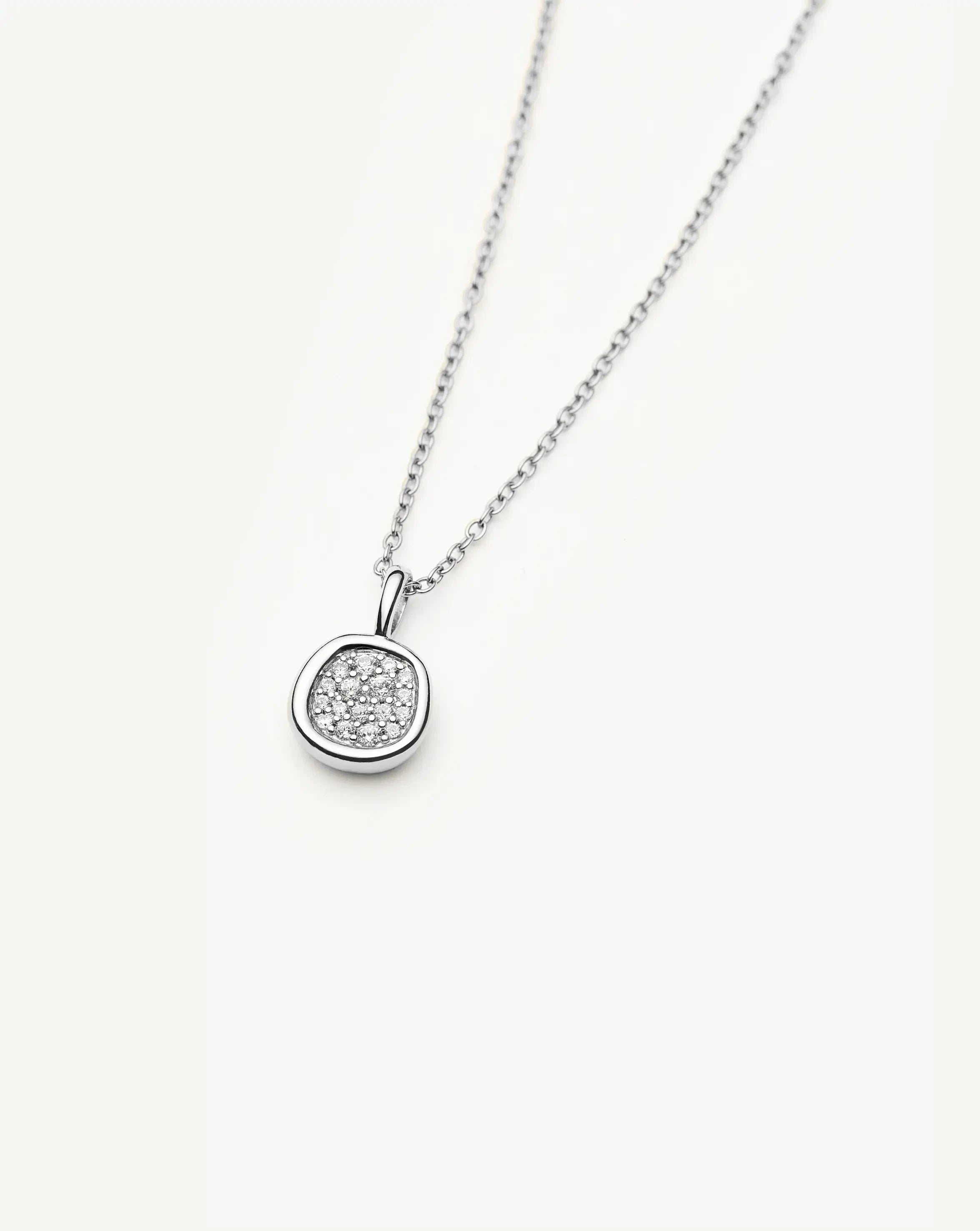 Missoma Molten Soft Square Pavé kaulakoru zirkonia hopeoitu