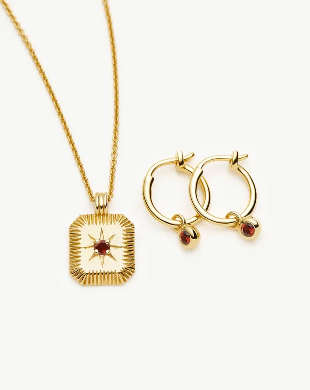 Missoma January Birthstone korusetti vermeili granaatti