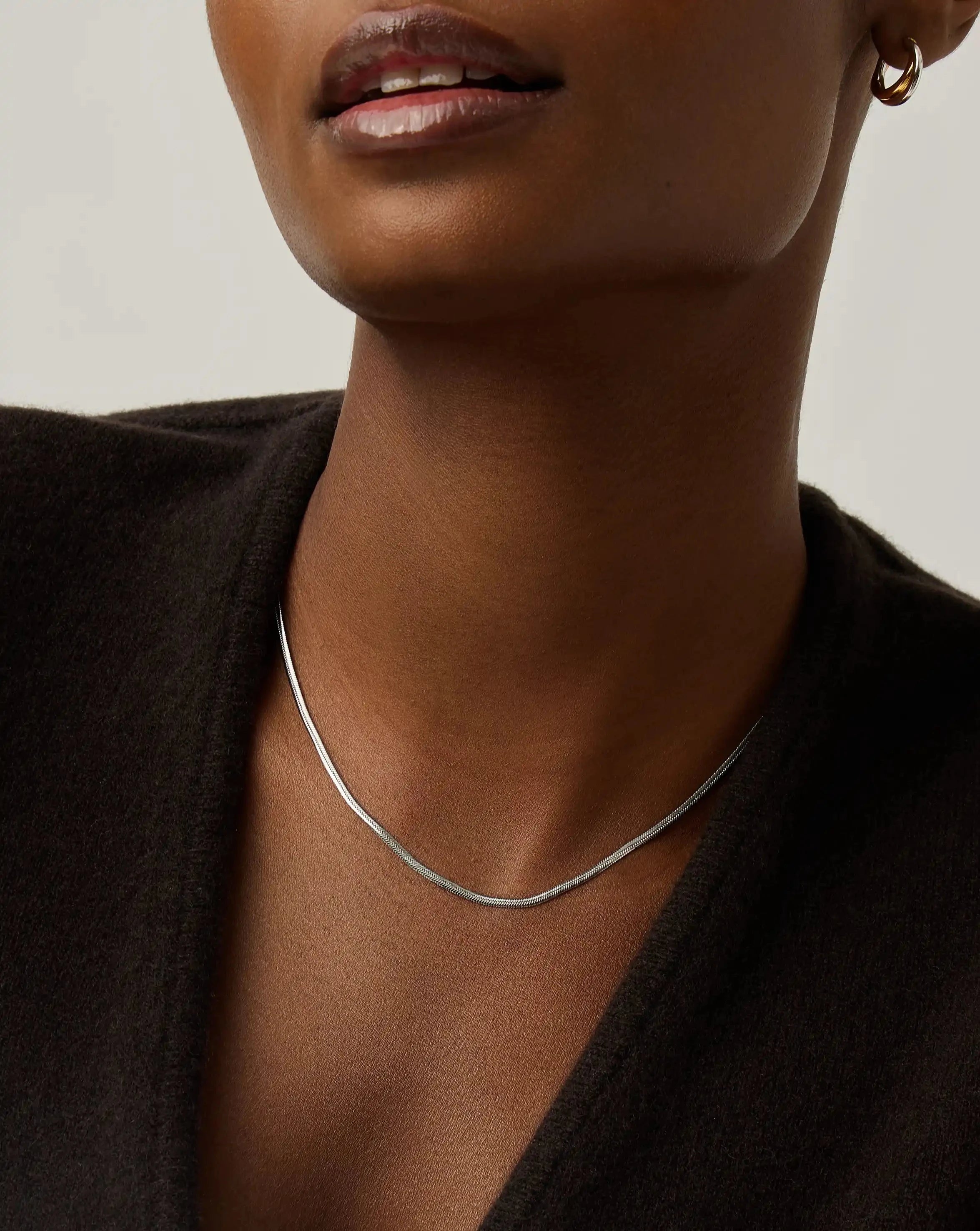 Missoma Thin Snake Chain kaulakoru hopea 45 cm