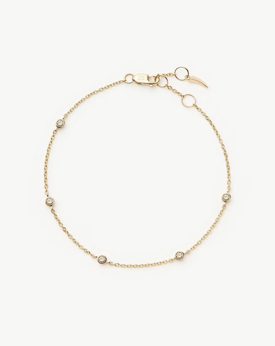 Missoma Solid Gold Floating Diamond rannekoru 14k