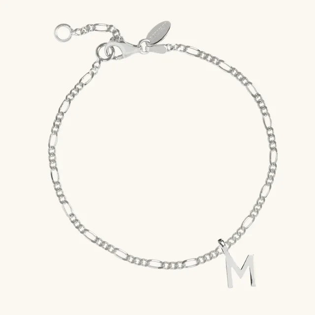 Muru Jewellery Little Love Letters figaro-rannekoru hopea