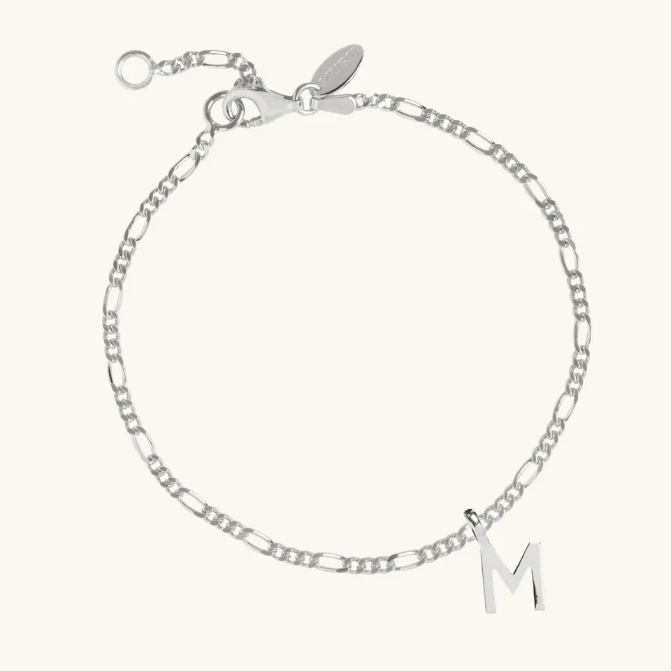 Muru Jewellery Little Love Letters figaro-rannekoru hopea