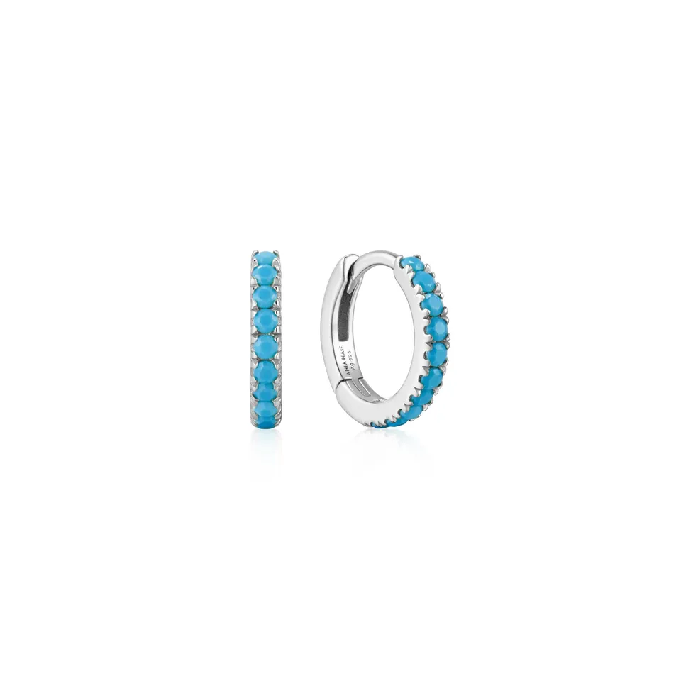 Ania Haie Ripple Joy Aqua Blue Row korvakorut hopea sininen