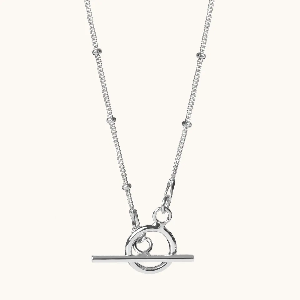 Muru T Bar Bead kaulakoru hopea helmiketju