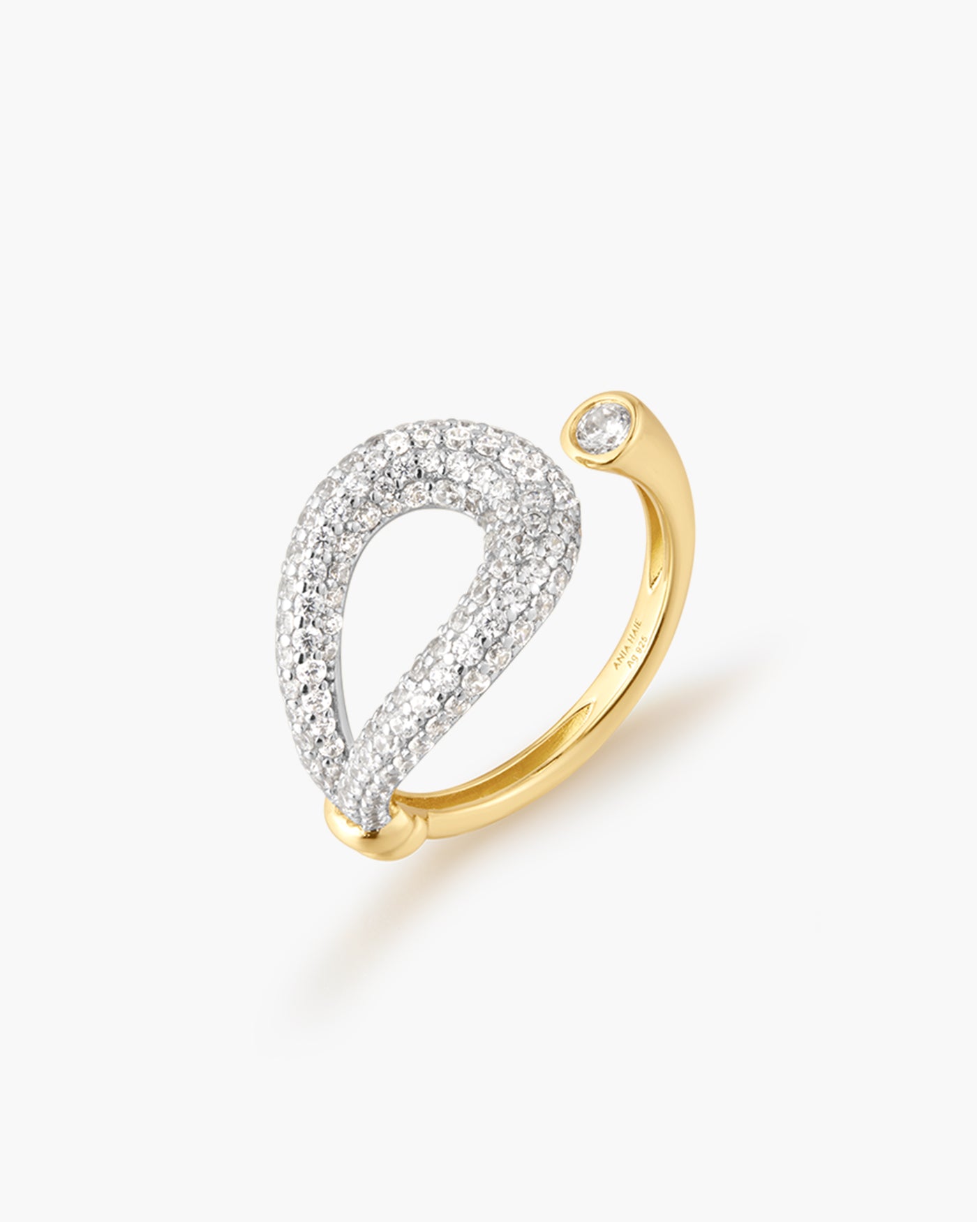 Ania Haie Swan Lake Gold Pavé Knot sormus säädettävä
