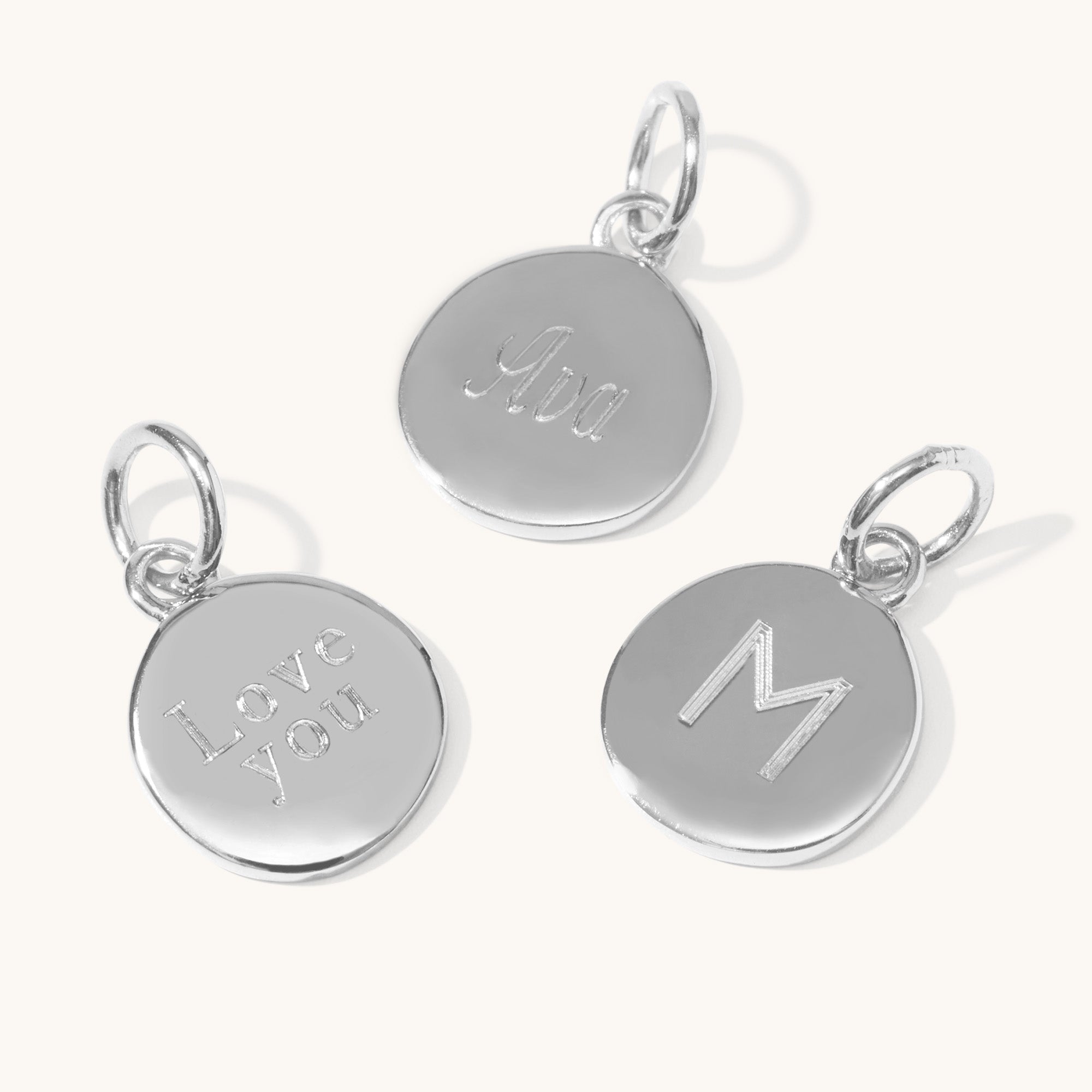 Muru Disc Letter kaulakoru hopea kaiverrettava 40 cm