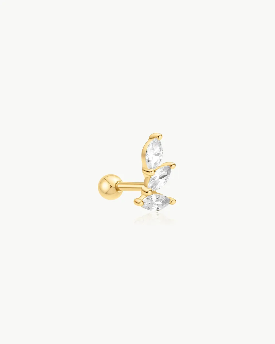 Ania Haie Ear Edit Triple Marquise Barbell korvakoru kulta single