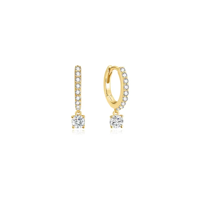 Ania Haie Luna Gaze Dangling Sparkle huggie-korvakorut kulta zirkonia