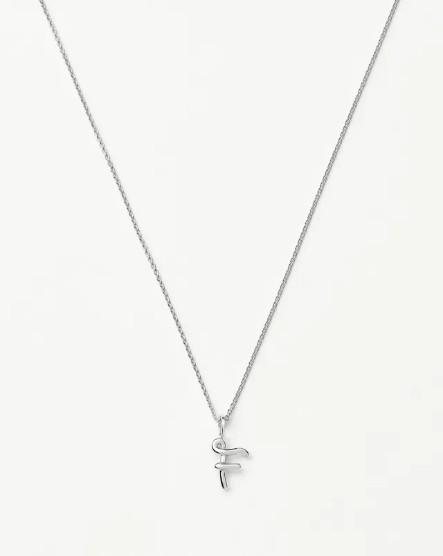 Missoma Curly Molten Mini Initial kaulakoru F sterlinghopea säädettävä