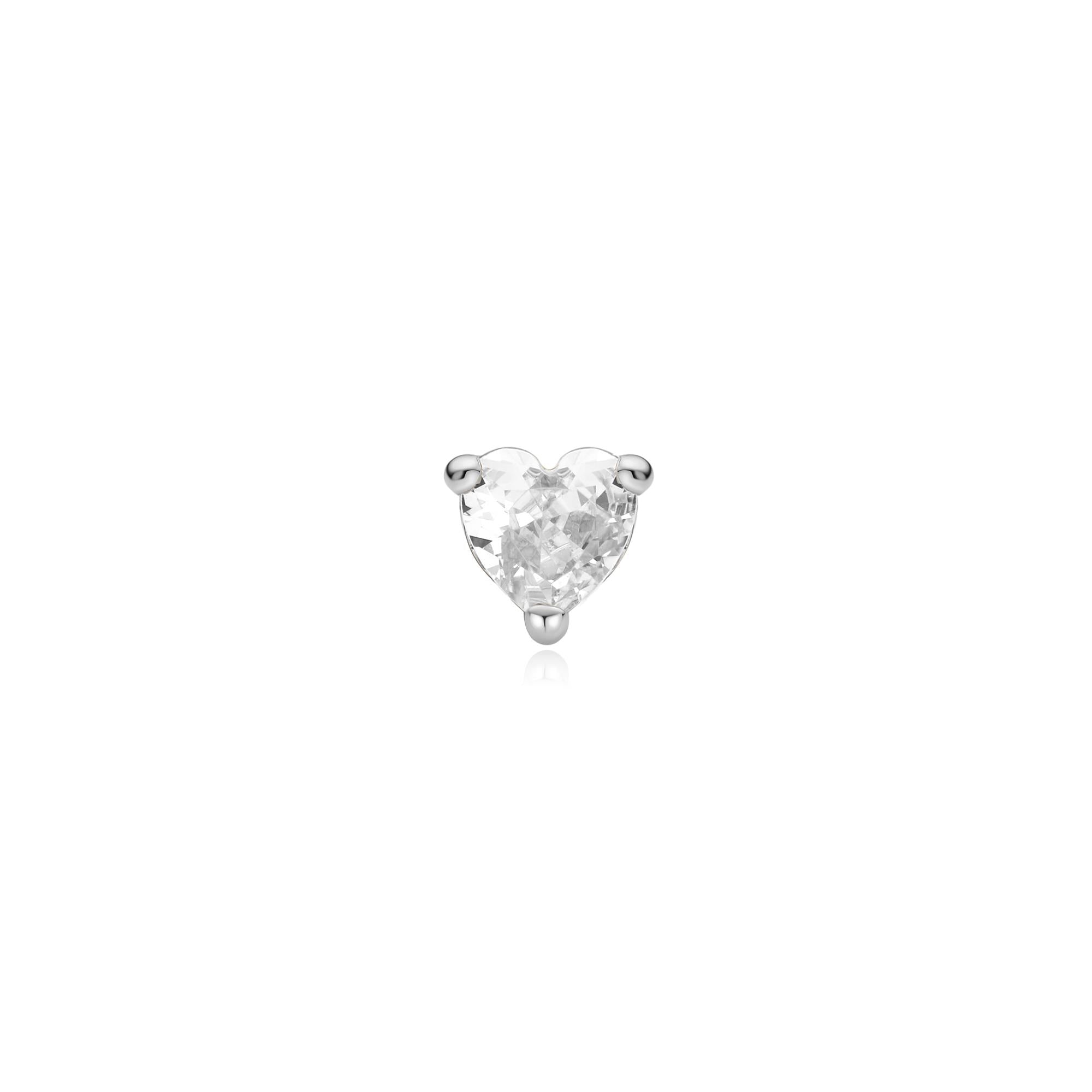 Ania Haie Ear Edit Heart Barbell korvakoru hopea zirkonia