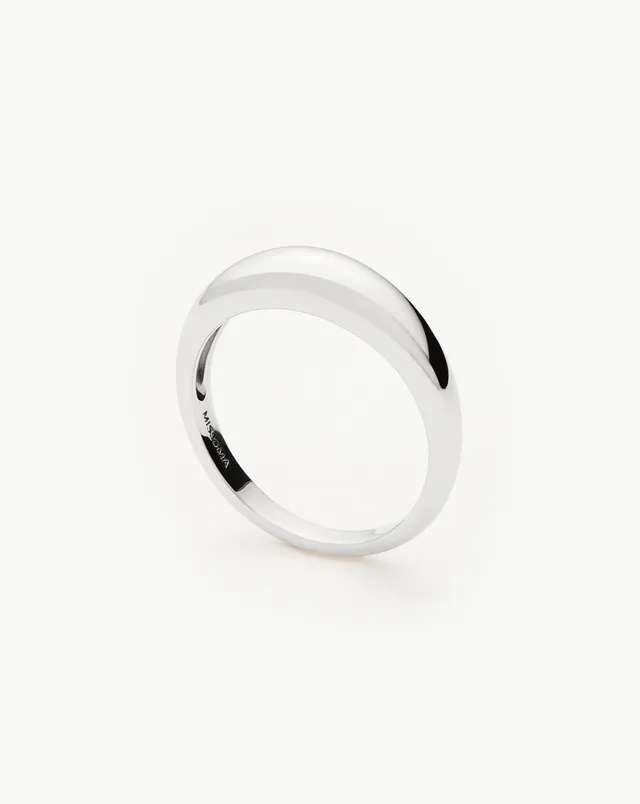 Missoma Classic Dome sormus valkokulta 9ct