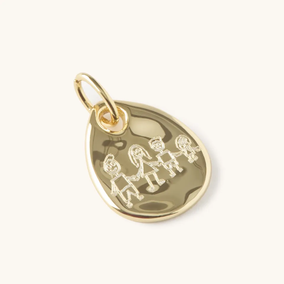 Muru Jewellery Ripple riipus kulta pisara kaiverrettava