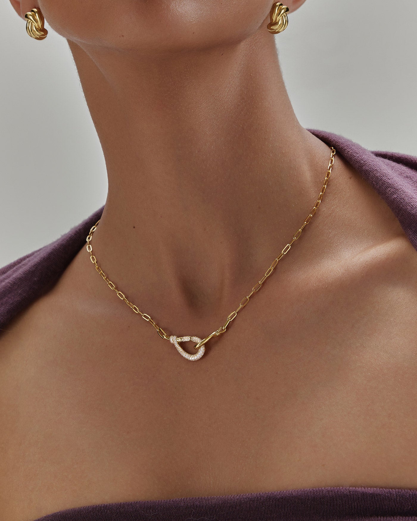 Ania Haie Interlocked Knot kaulakoru kulta pavé