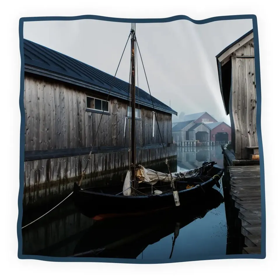 Guldvivan Hemma Hamn huivi silkki 90x90