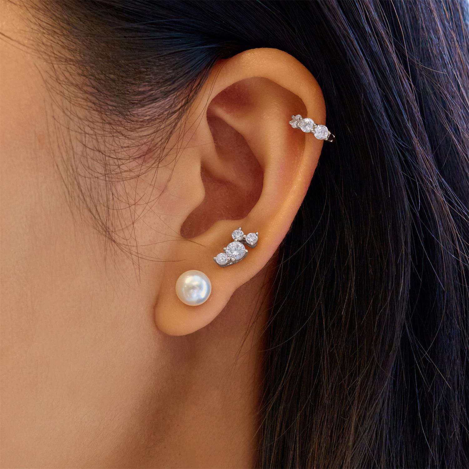 Ania Haie Cascade Shell Pearl Drop korvakorut hopea helmi