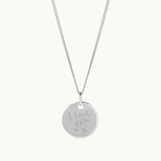 Muru Jewellery Engraveable Round kaulakoru hopea laatta