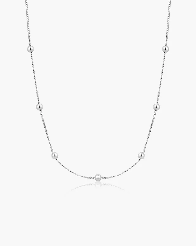 Ania Haie Modern Minimalism Beaded kaulakoru hopea