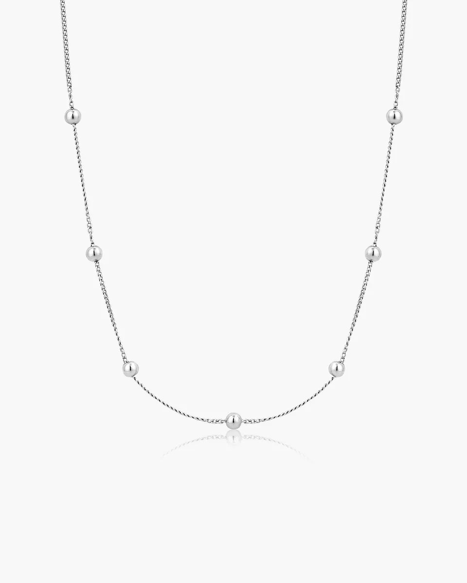 Ania Haie Modern Minimalism Beaded kaulakoru hopea
