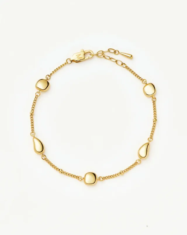 MISSOMA Molten Teardrop Multi Charm rannekoru S/M 18,5cm kullattu