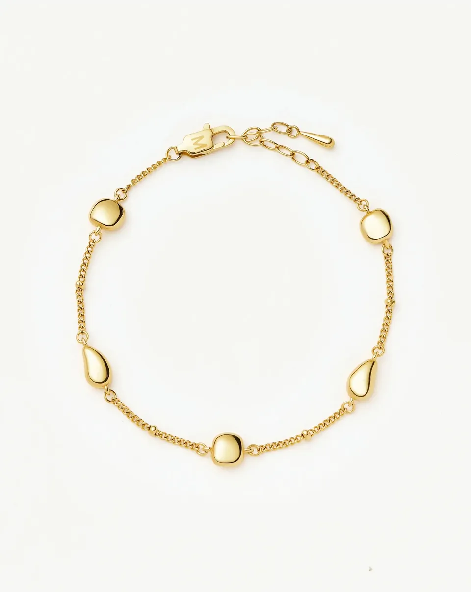 MISSOMA Molten Teardrop Multi Charm rannekoru S/M 18,5cm kullattu