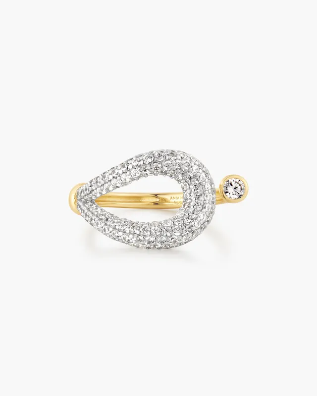 Ania Haie Swan Lake Gold Pavé Knot sormus säädettävä