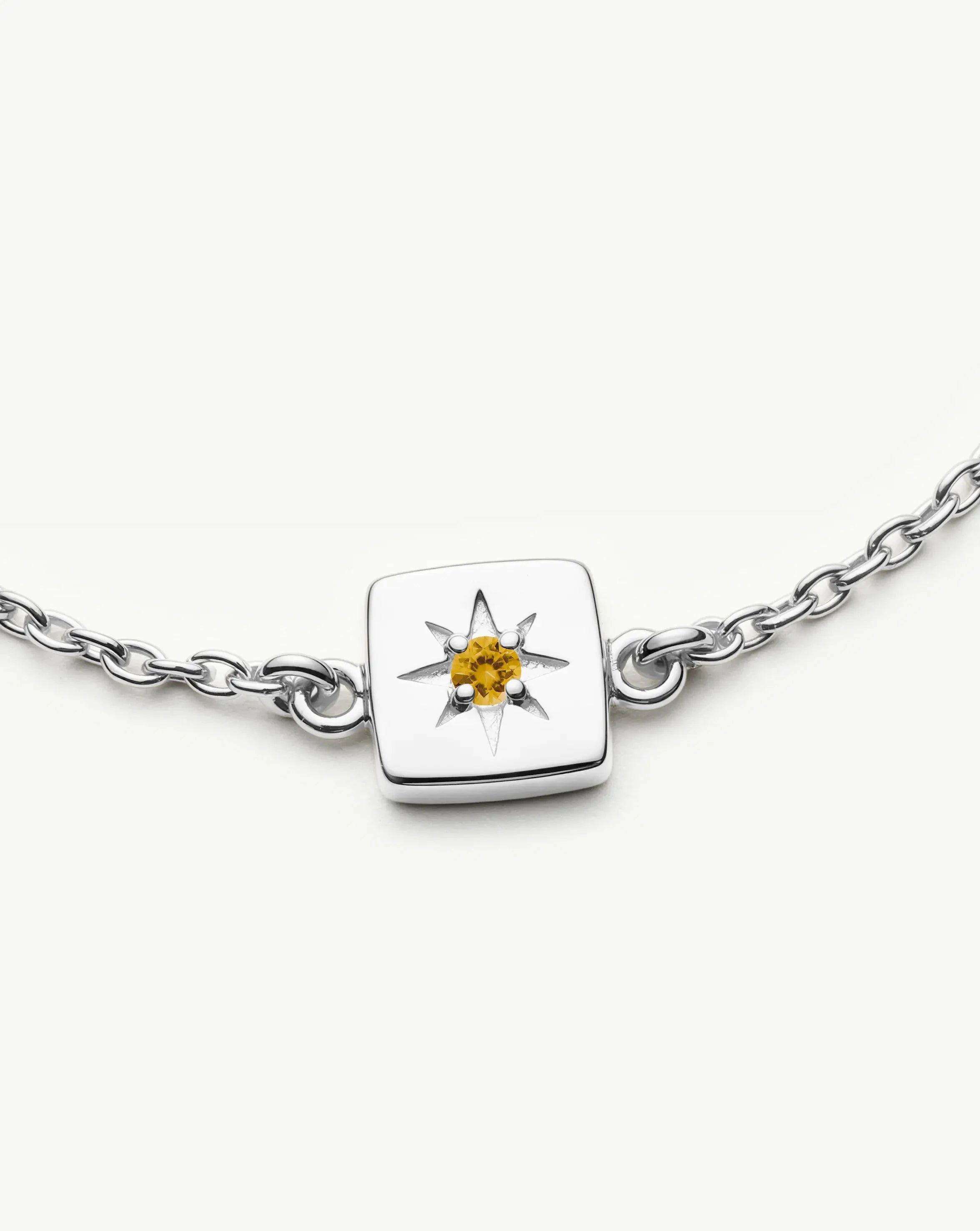 Missoma November Birthstone Slider rannekoru hopeoitu sitriini