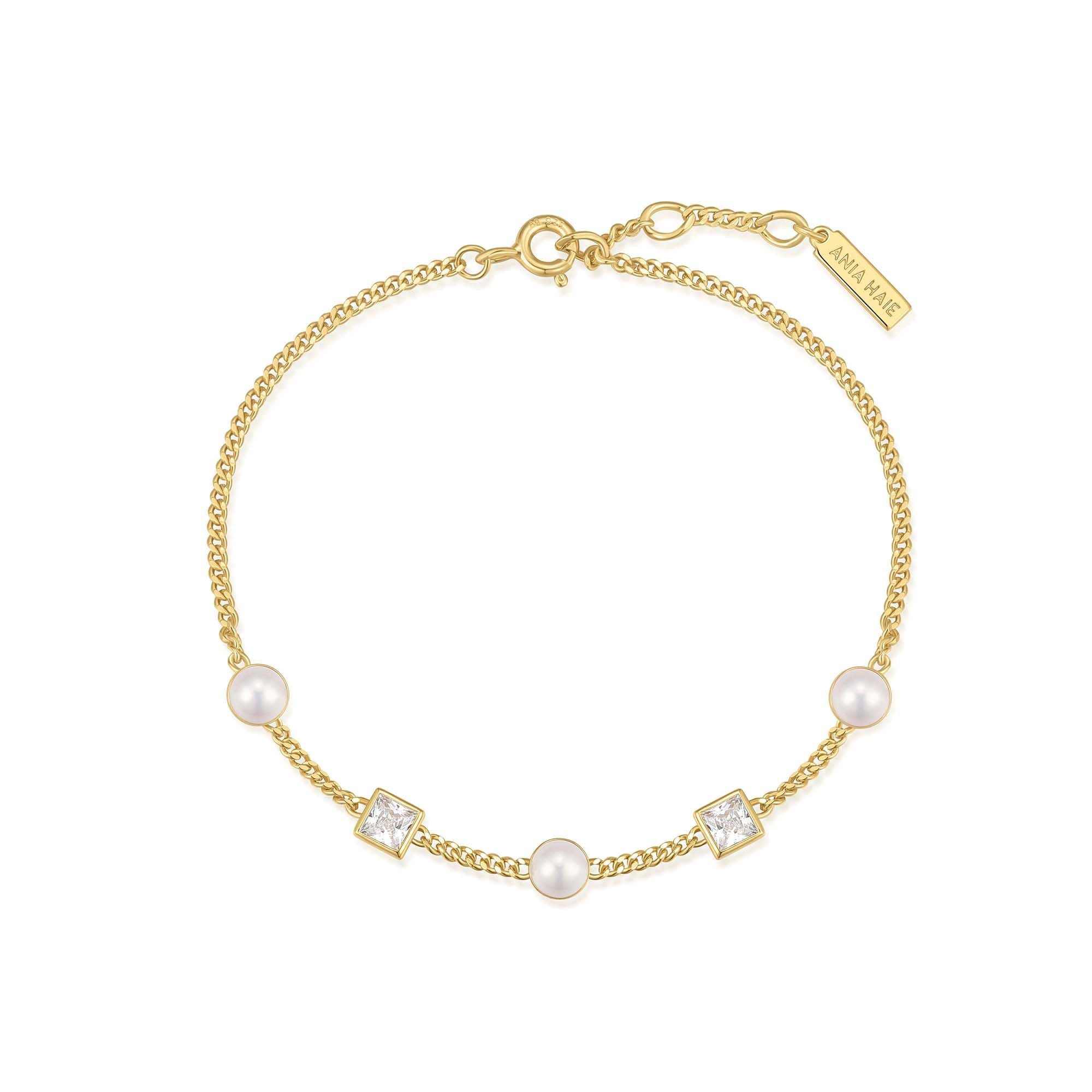 Ania Haie Reimaginer Cube Pearl rannekoru kulta helmi 165mm