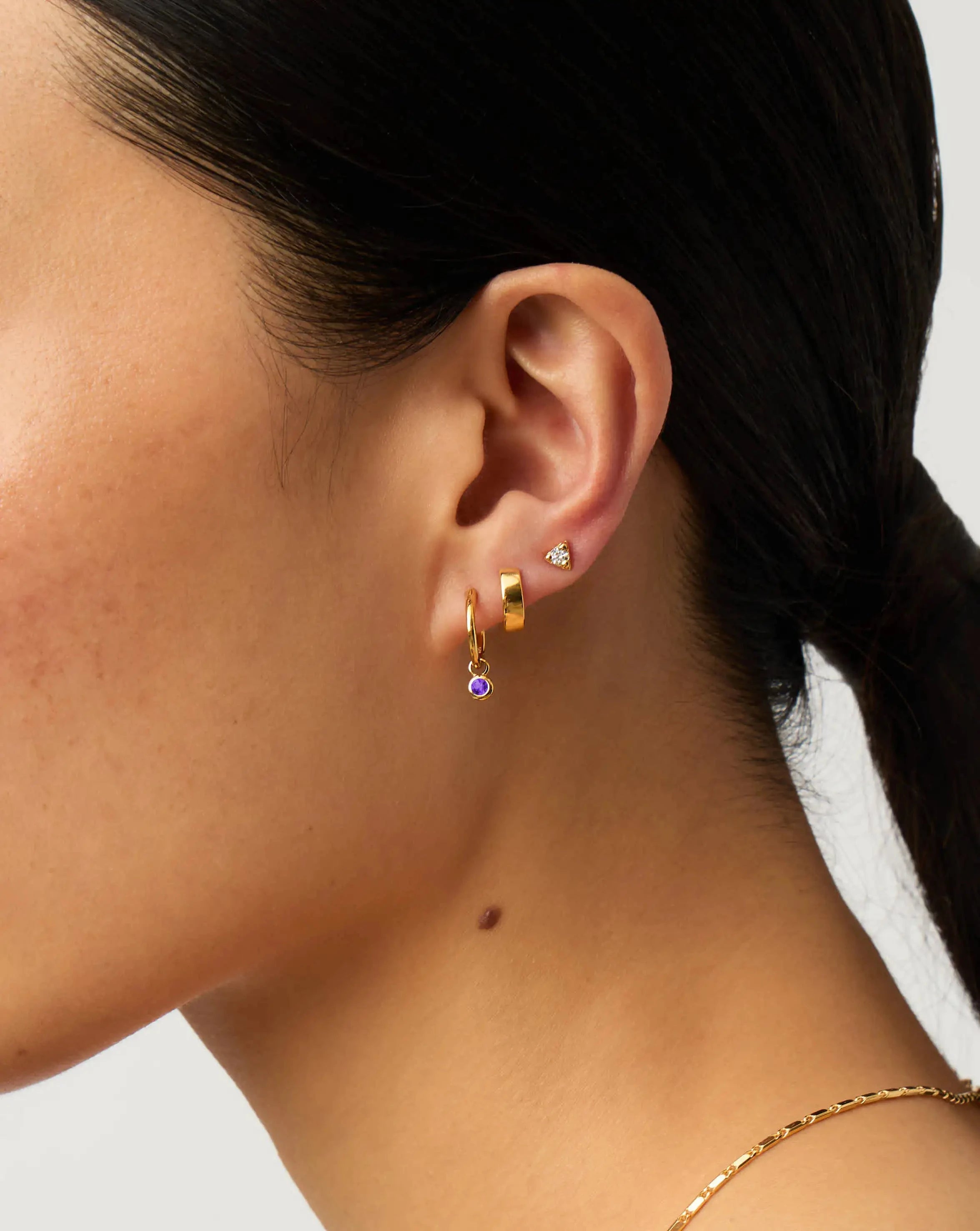 Missoma February Birthstone korvakorut ametisti kulta