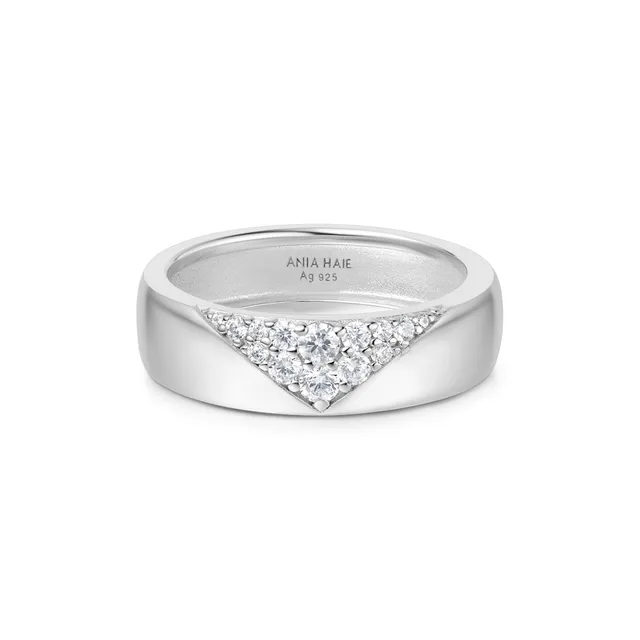 Ania Haie Vogue Maven Bold Statement sormus hopea 54 zirkonia