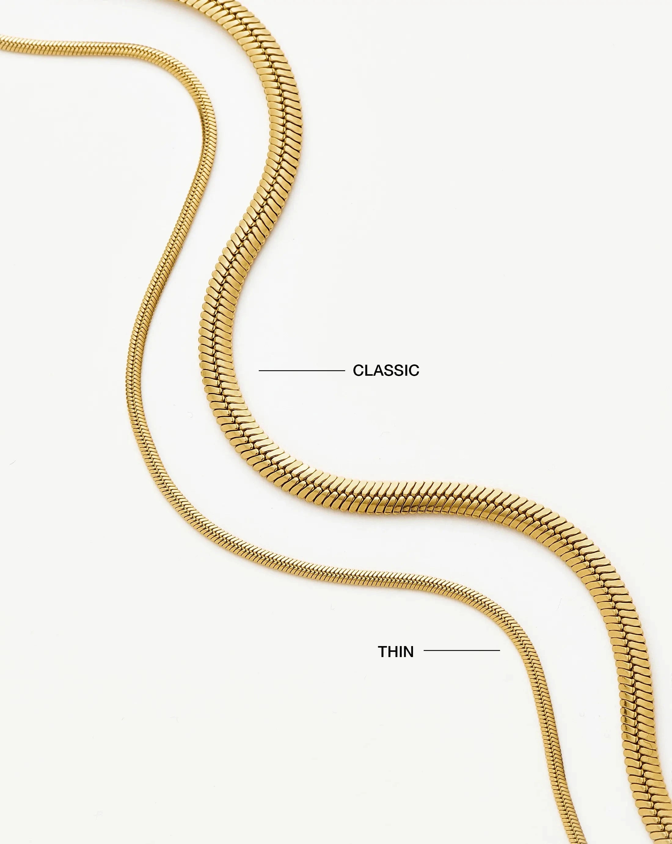 Missoma Classic Snake Chain rannekoru kulta 18,5 cm