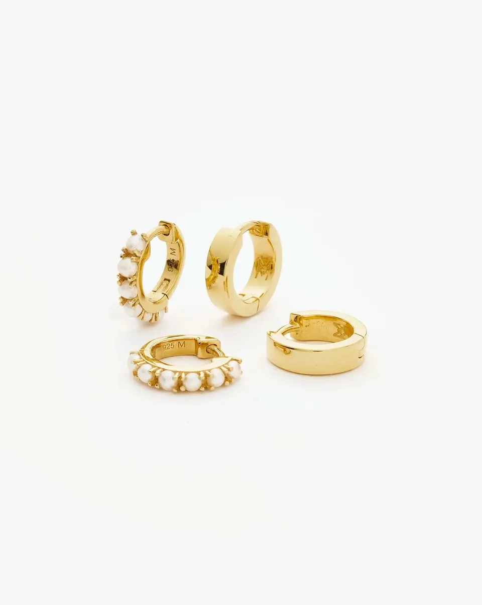 Missoma Pearl-fect Duo korvakorut kulta helmi 11 mm