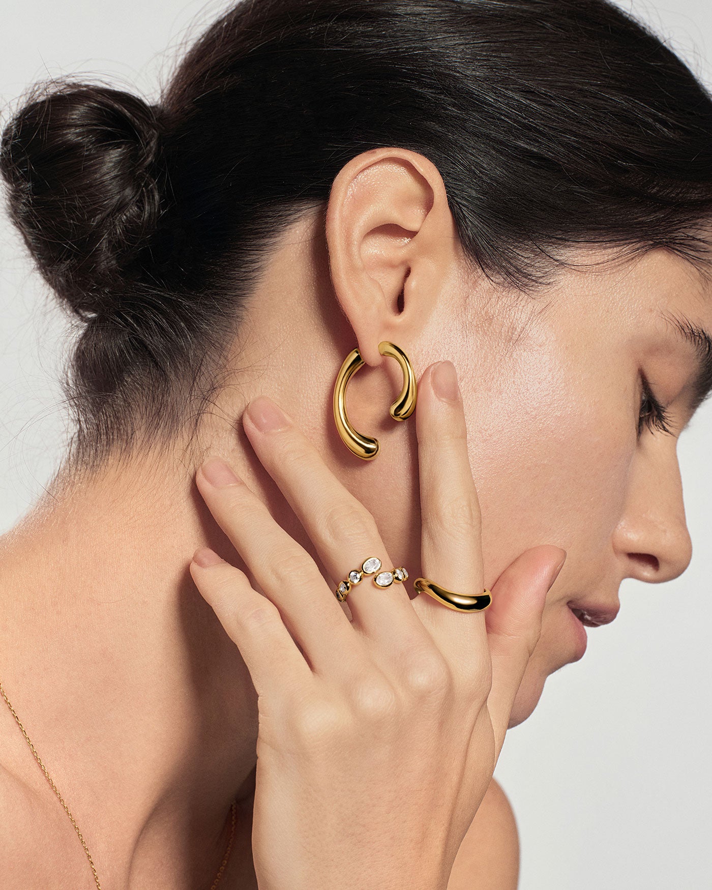 Ania Haie Fluid Light Arc hoop-korvakorut kulta