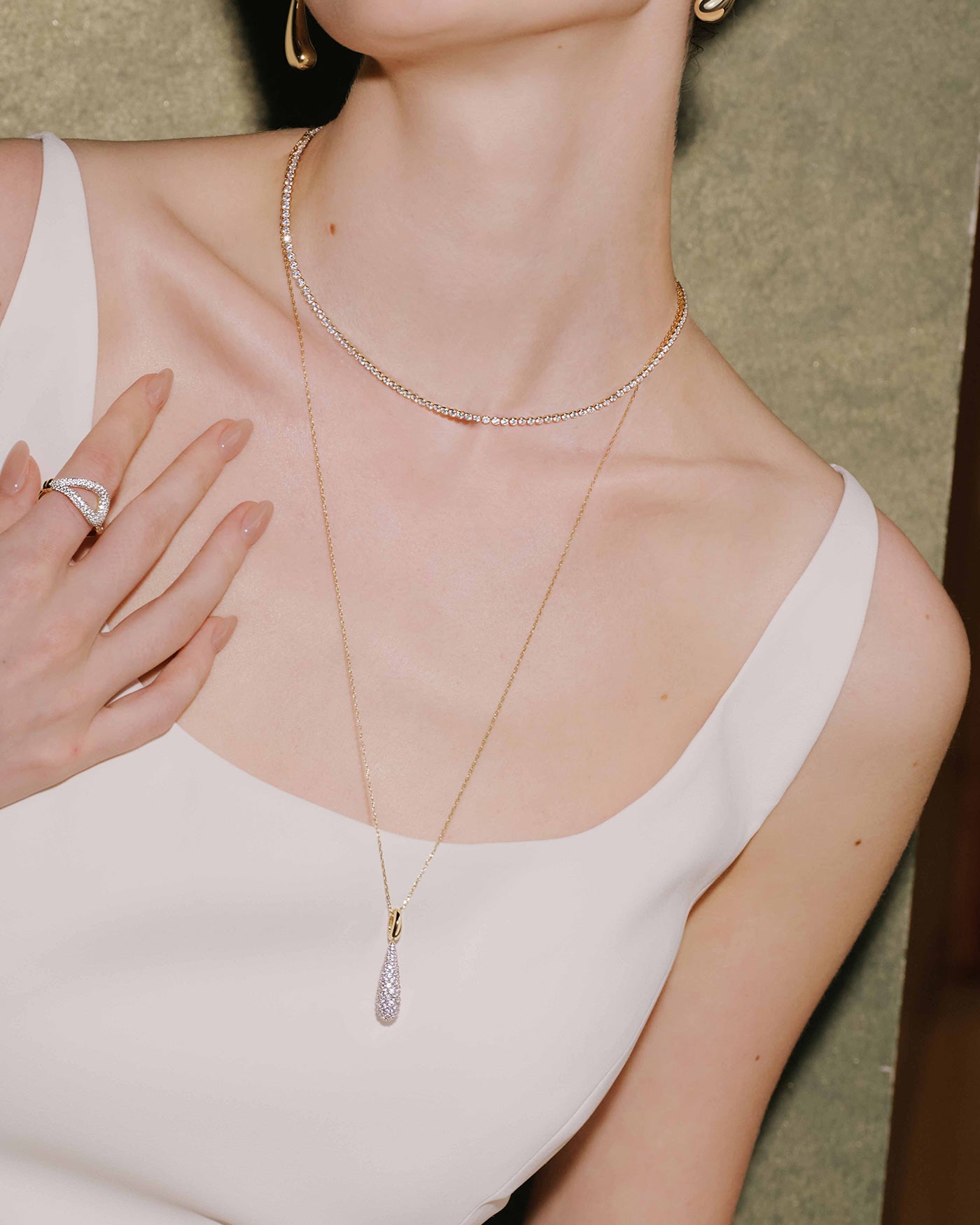 Ania Haie Swan Lake Gold Pavé Knot sormus säädettävä