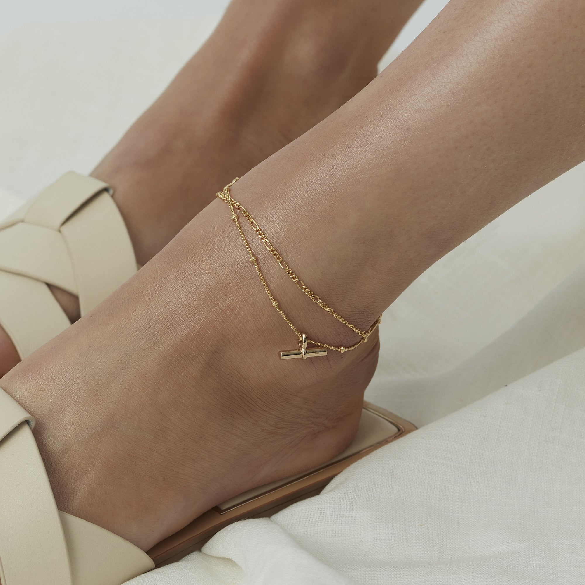 Muru Jewellery T-Bar nilkkakoru hopea sterlinghopea