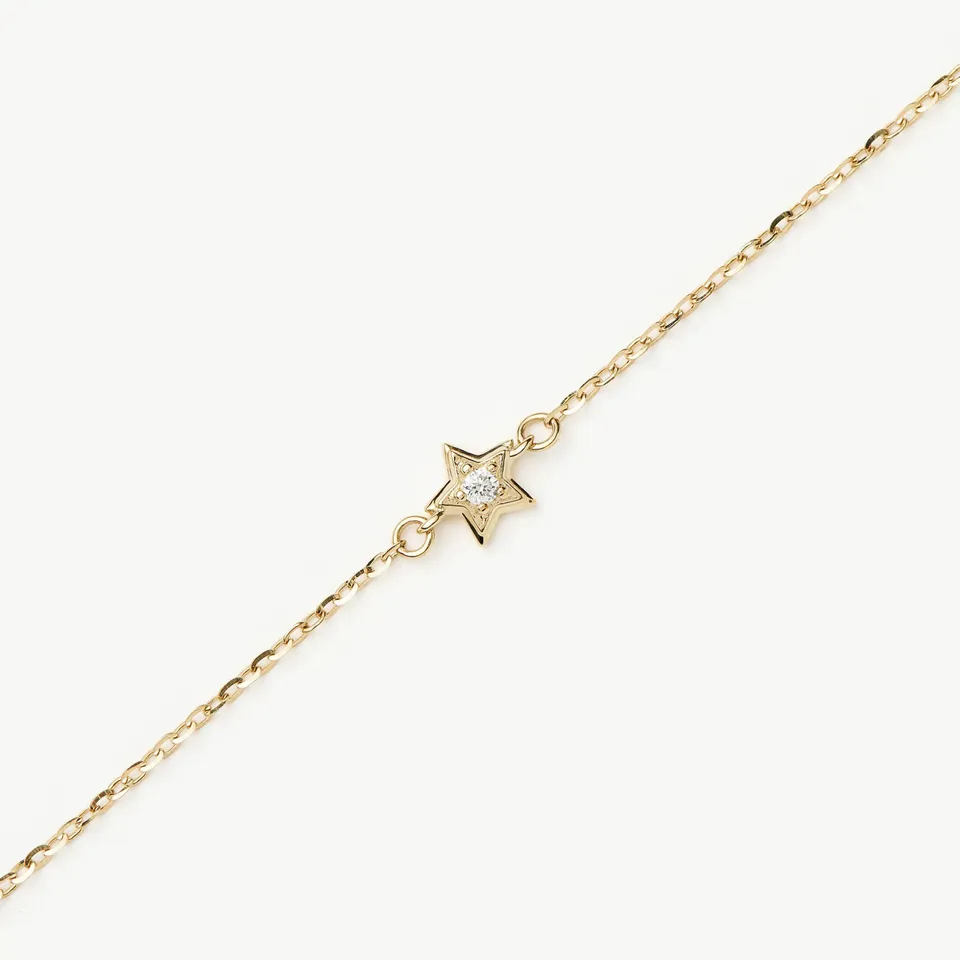 MISSOMA Star Chain rannekoru keltakulta timantti S/M