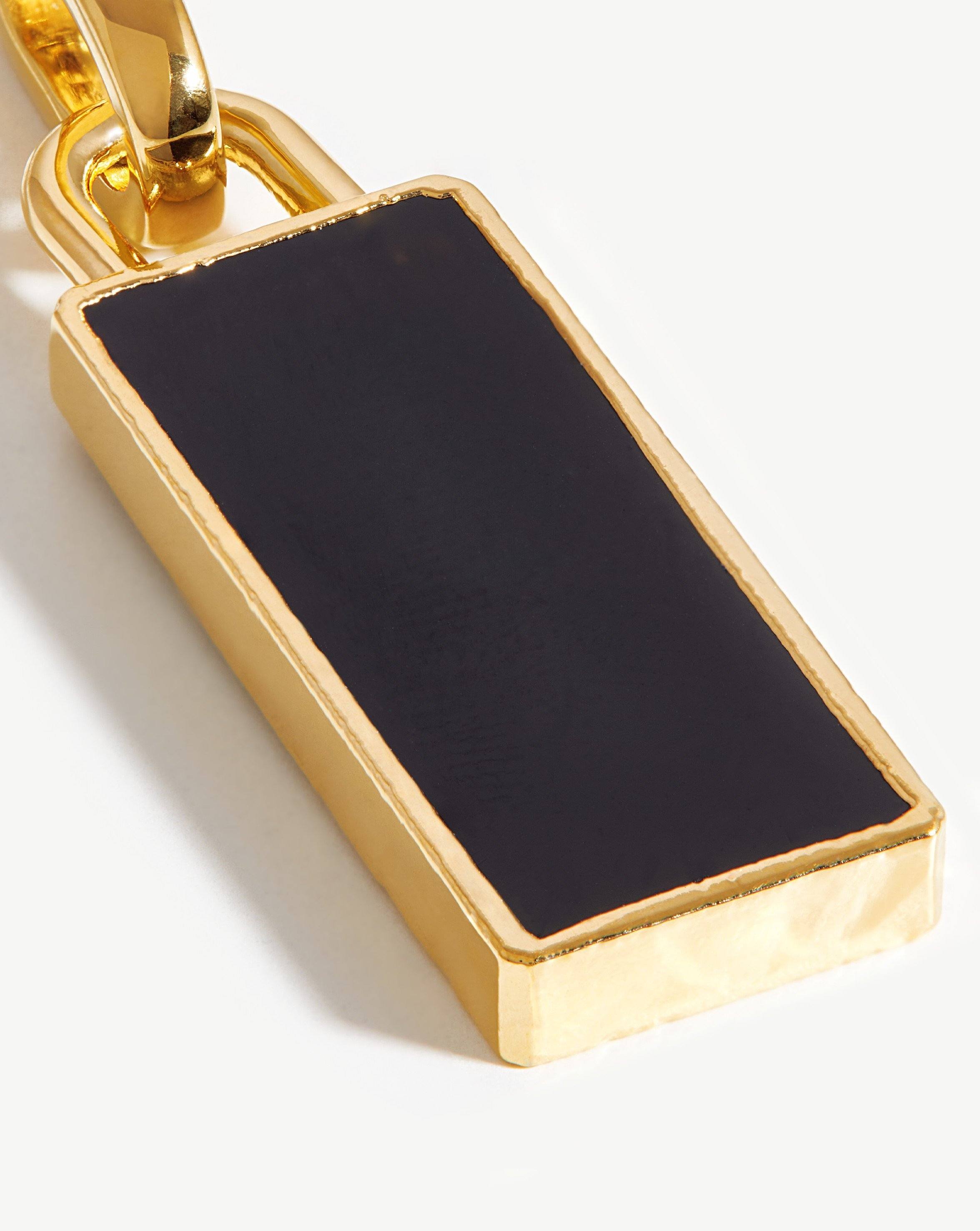 MISSOMA Rectangle Clip-on riipus musta onyksi kullattu