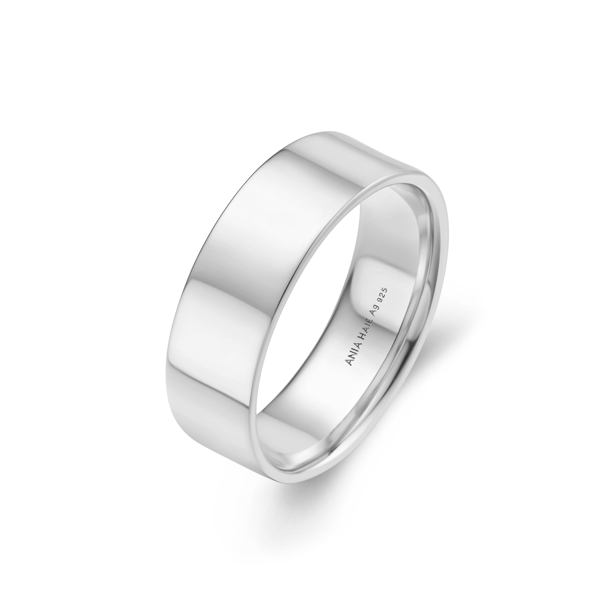 Ania Haie Sunny Sparkler 6mm Smooth Band sormus hopea 54
